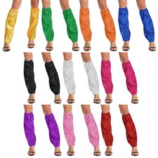 Women Warmers Shiny Leg Sleeves Crystal Boot Covers High Heels Thigh High Socks