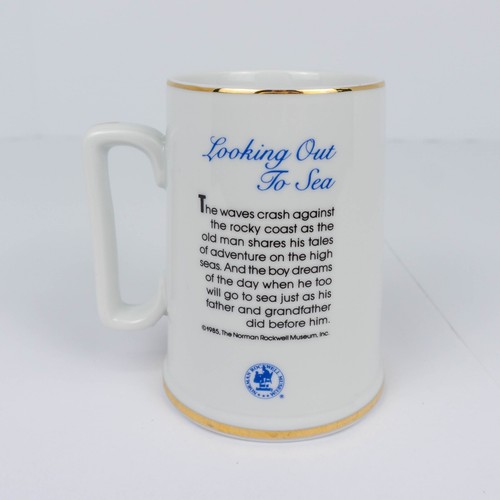 Vintage Norman Rockwell Museum 1985 Coffee Mug Cup Porcelain Looking Out To Sea - Picture 3 of 6