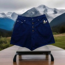 Vintage Mickey Unlimited Jerry Leigh Blue Button Fly Shorts Women's Sz 7