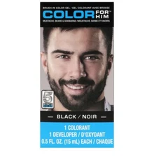 SET OF 2 Color For Him Mens Facial Hair Dye Black Mustache Beard Brush In