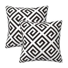 Pillow Covers 18x18 in 18" x 18" Pack of 2 Modern Abstract Black and White