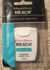 New Sealed Reach Dental Floss Waxed Cleanburst Spearmint 55 Yard