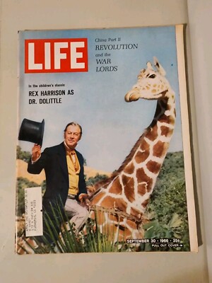 LIFE MAGAZINE September 30, 1966 Rex Harrison as Dr. Dolittle 60s Vintage 