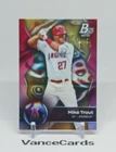 Mike Trout #/50 2023 Bowman Platinum Gold Foil Refractor Los Angeles Angels Card