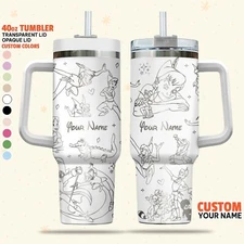 Custom Disney Neverland Peter Pan Tumbler, Disney Characters Laser Engraved 40oz