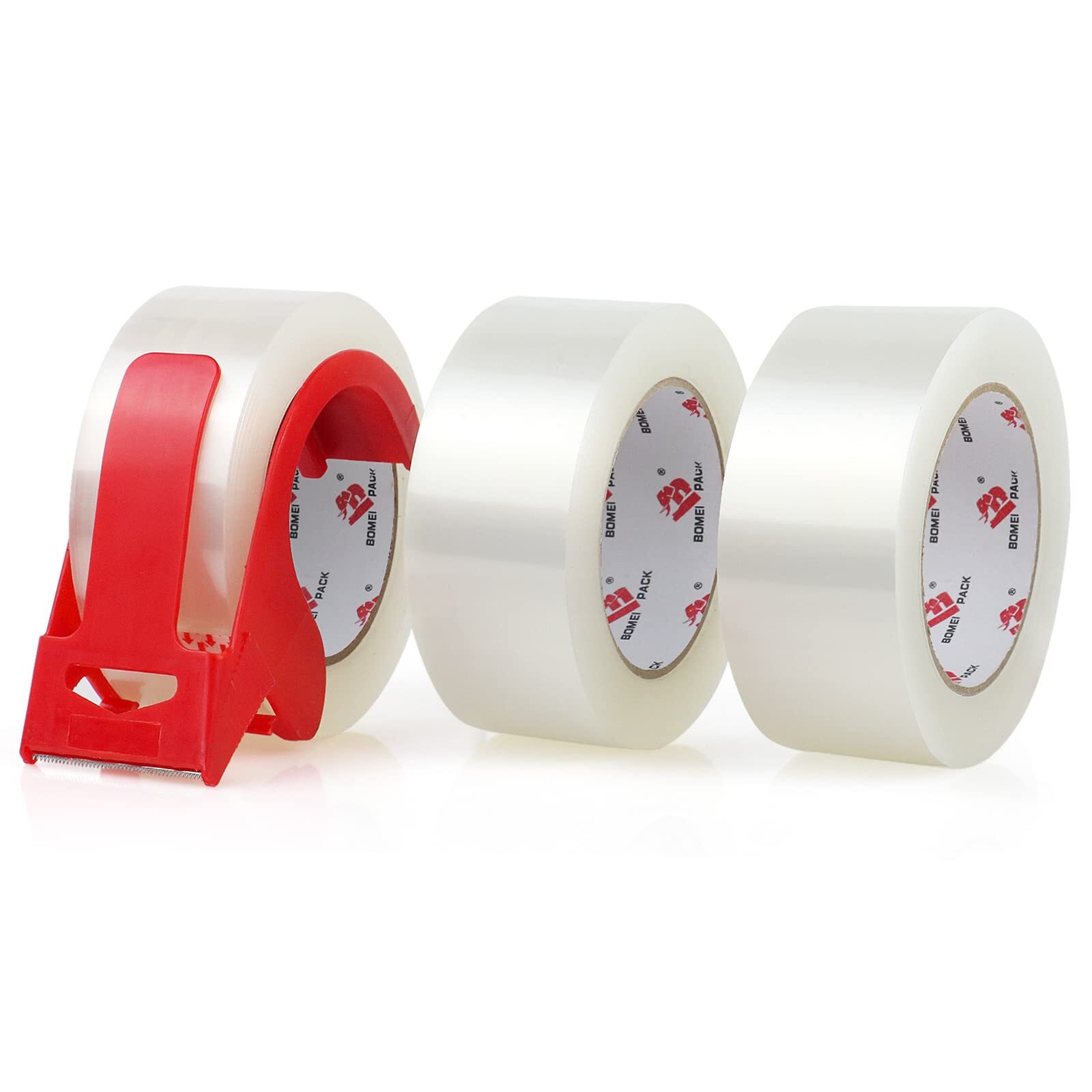 Heavy Duty Packaging Tape with Dispenser - 3 Rolls Total 330Y 2.6 mil 1.88