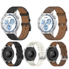 For Huawei Watch GT5 Pro 46MM 22MM Push-Pull Genuine Leather Watch Strap