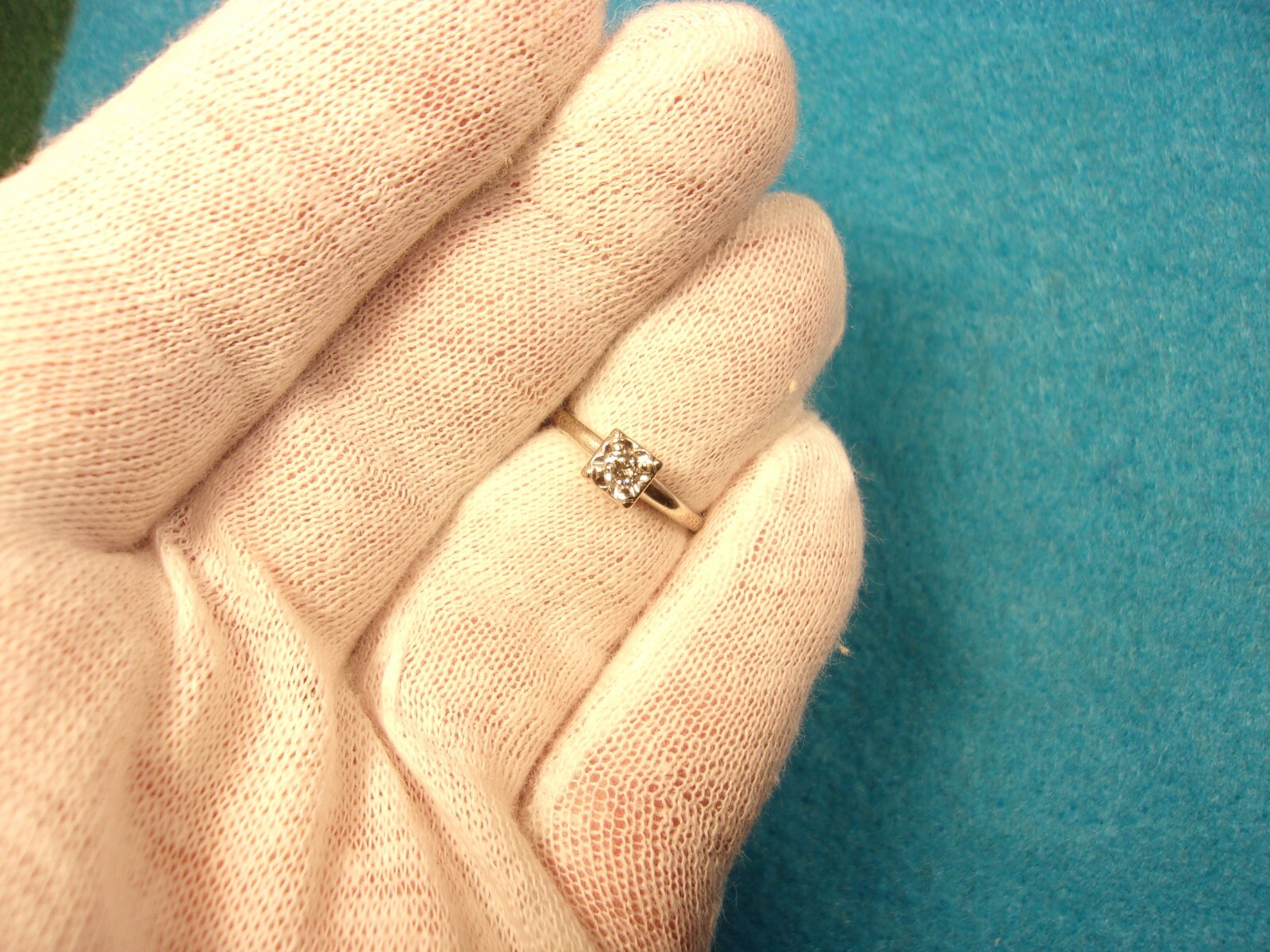 ELEGANT OLD VTG ANTIQUE? LADY'S 14K WHITE GOLD & DIAMOND SOLITAIRE
