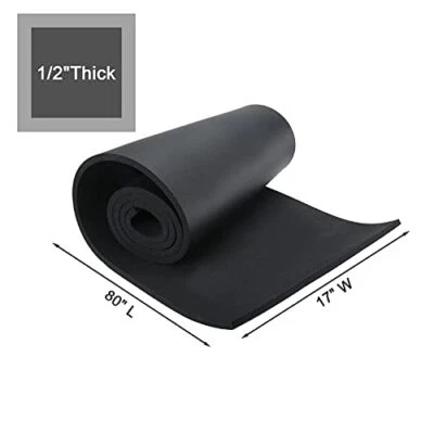 ARTILIFE Closed Cell EPDM Sponge Foam Rubber Sheet Roll, 1/2" T x 17" W x 80" L