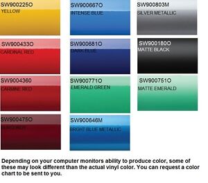 Avery Graphics Vinyl Color Chart