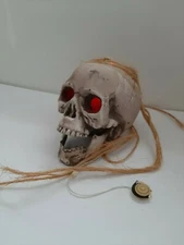 VNTG Halloween Light Up Skull Multicolor Eyes Tabletop Spooky Scary Party Decor