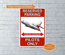 Pilot Only Parking Sign AirPlane Decor Wall Parking Metal Air Force 108122001024