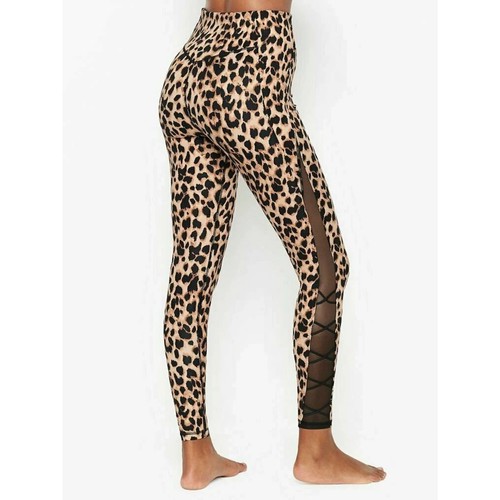 Victoria's Secret Flow On Point Lace Up Legging Classic Leopard Size 2 - Picture 2 of 6