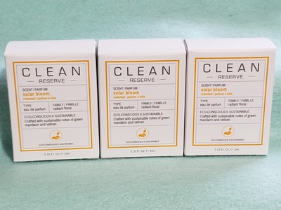 x3--Clean Reserve Eau De Parfum/Perfume Rollerball ''Solar Bloom'' 0.1 fl oz NIB