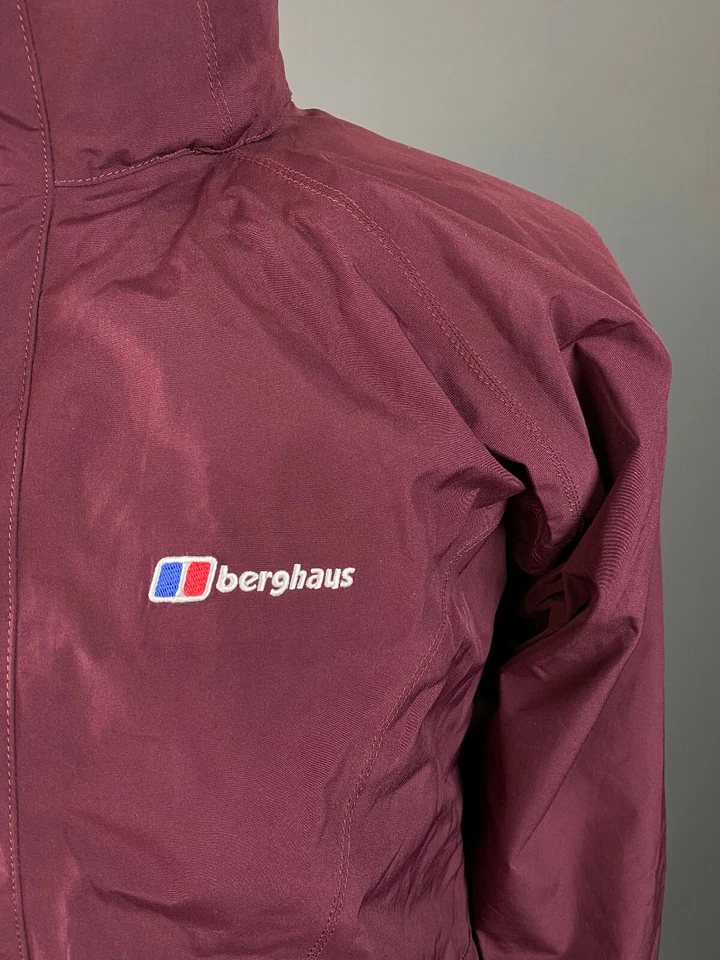 Chaqueta cortavientos Berghaus Gore-Tex borgoña cremallera completa cuello alto talla 12 para hombre Foto 2 de 4