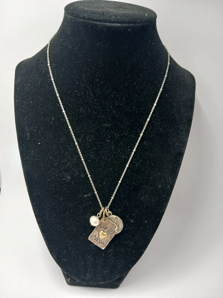 Autêntico Berloque e colar WAXING POETIC Big Sis Lil Sis, pérola, letra R - Imagem 3 de 4