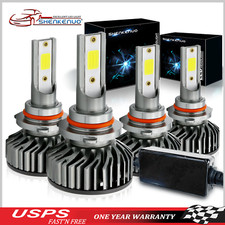W/fan H11 & 9005 LED Headlight 4 Bulbs Kit for 1993-97 Toyota Corolla 98-00 RAV4