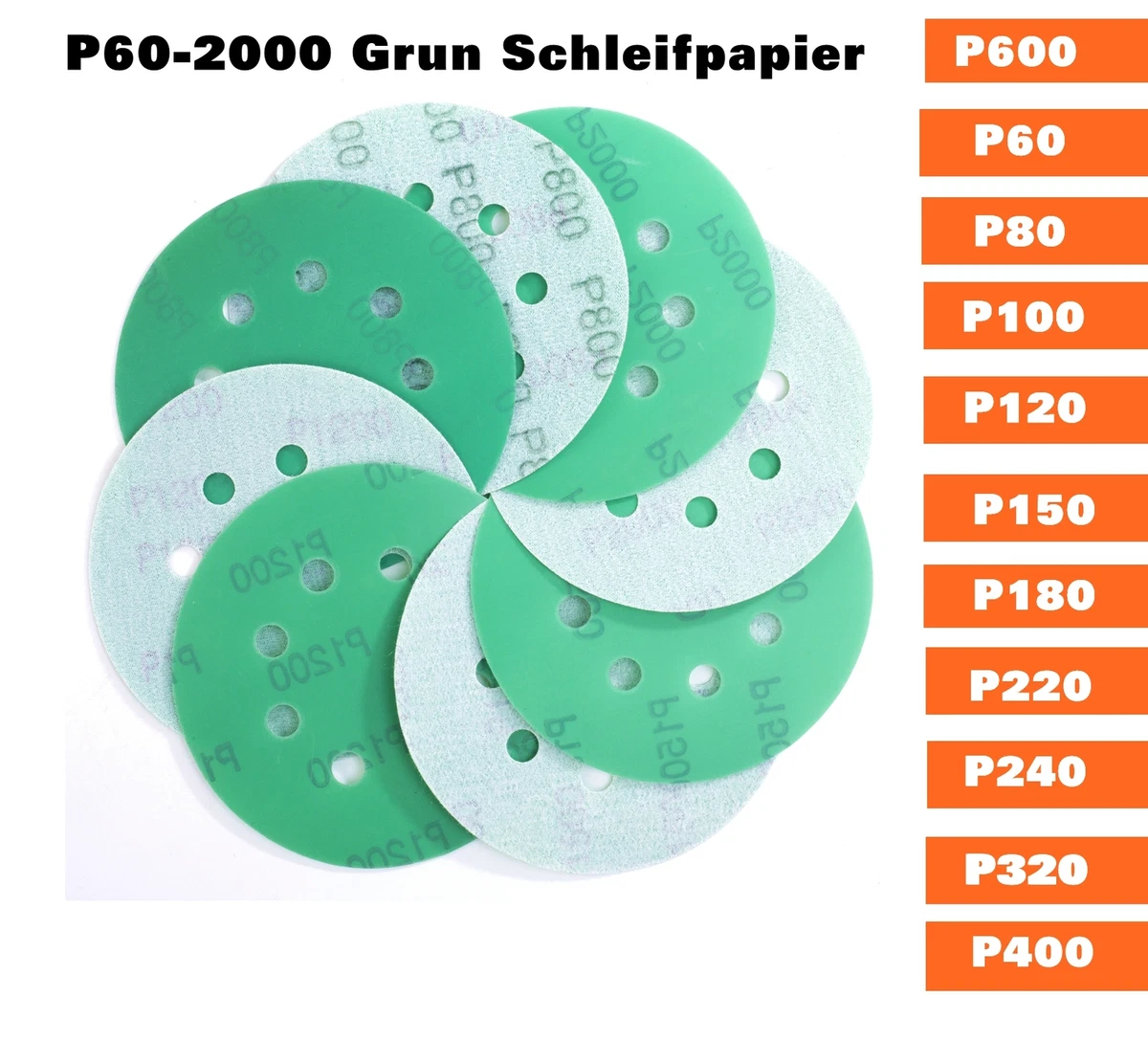 Dischi Abrasivi A 8 Fori Da 125 Mm, Carta Abrasiva In Velcro - Foto 10