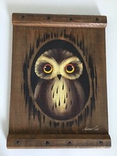 Vintage Wooden Hand Painted Owl - Signed