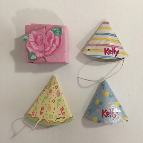 Vintage Barbie Doll - Accessories For Diorama Kelly Party Hats and Present