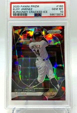 2020 Panini Prizm #160 Eloy Jimenez Burgundy Cracked Ice ~ PSA 10~POP 1 ~ #23/25
