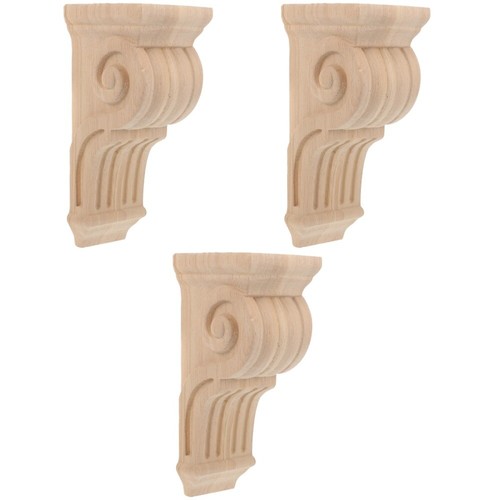 3 Pack Wood Corbel Decorations Crowns Molding Corner Blocks Decorative