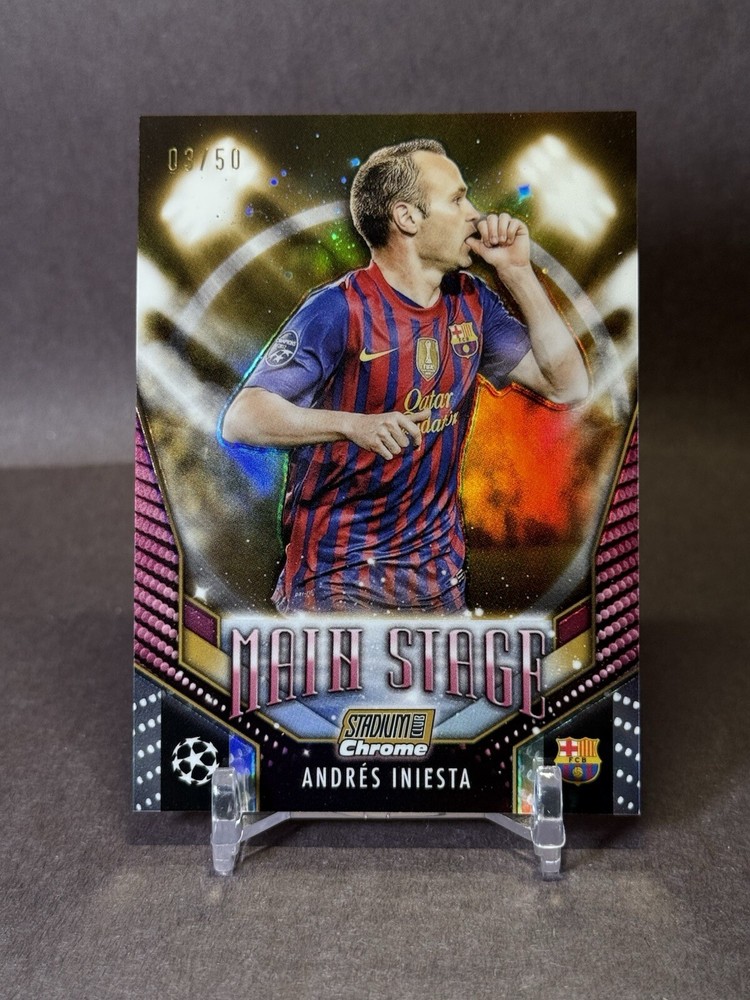 Andres Iniesta 2023-24 Topps Stadium Club Chrome UEFA Main Stage Gold /50 Barca
