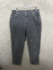 Vintage Levis Pants Womens 12 Gray 550 Corduroy Relaxed Fit Tapered Made In USA