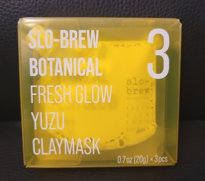 3pcs - Slo-Brew Botanical - Fresh Glow Yuzu Claymask - 0.7 oz Each Brand New 
