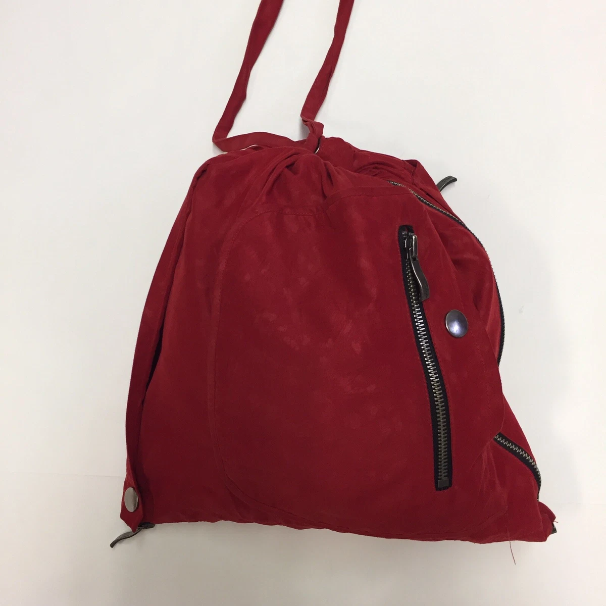 Flair Red Hooded Convertible Jacket Tote Purse All-Weather Many Zippers &  Snaps!