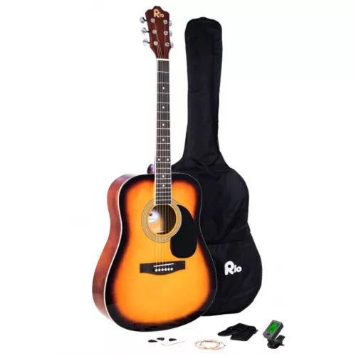 Rio 41'' Full Size 4/4 Beginner Dreadnought Acoustic Guitar Pack Package SB