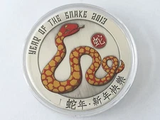 Large Somali Republic 50 Shillings Coloured Coin 2013 ,Year of the Snake    refA