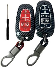 ABS Plastic Silicone Rubber Key Fob Cover Compatible with 2019-2023 Hyundai S...