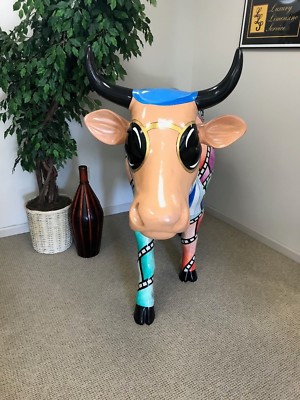 COW PARADE NYC 2000 MOOVIE COW LIFE SIZE ORIGINAL Artwork Orianna