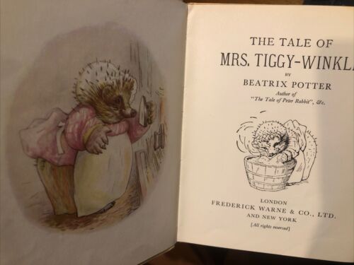 The TALE oF Mrs. Tiggy-Winkle by BEATRIX POTTER HB Original 58.874 - Picture 2 of 7