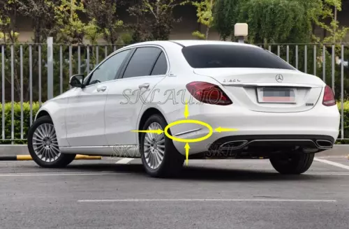 REAR BUMPER CHROME TRIM For MERCEDES C CLASS W205 C180 C200 C300 C350 2015-2018。 - Picture 2 of 3