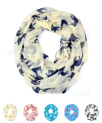 Elephant Wild Animal Print Block Circle Loop Wrap Infinity Scarf Casual Fashion