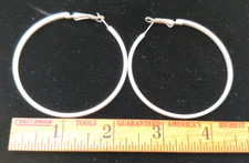 Vintage Silver-tone Hoop Earrings Minimalist Large Rings