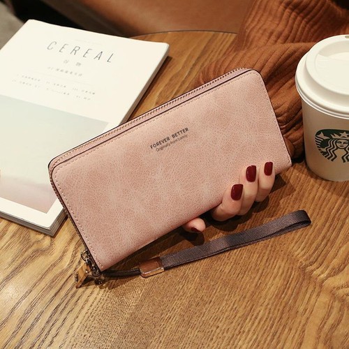 Portafoglio donna pelle pochette grande capacità UK borsa lunga porta carte telefoniche custodia - Foto 2 di 10