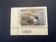 ICOLLECTZONE  US 1993 Pennsylvania Duck Stamp Plate Number Sinlge VF NH