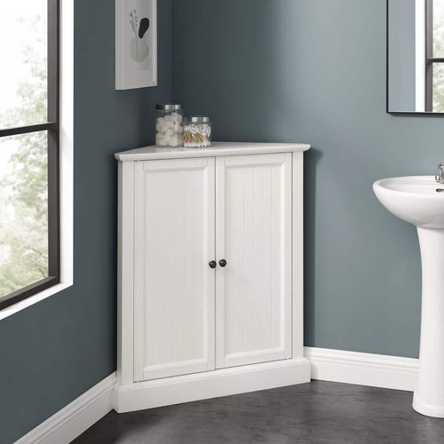 CROSLEY FURNITURE Corner Pantry Cabinet 31.75" Stackable Engineered Wood White - Picture 6 of 9