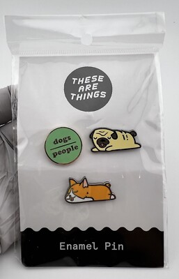 These Are the Things Dogs Over People & Sleeping Dog Enamel Pins. Lot of 3 Pins