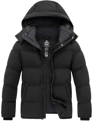 Wantdo Men's Warm Puffer Jacket Waterproof Windproof Winter Coat Thicken Outwear