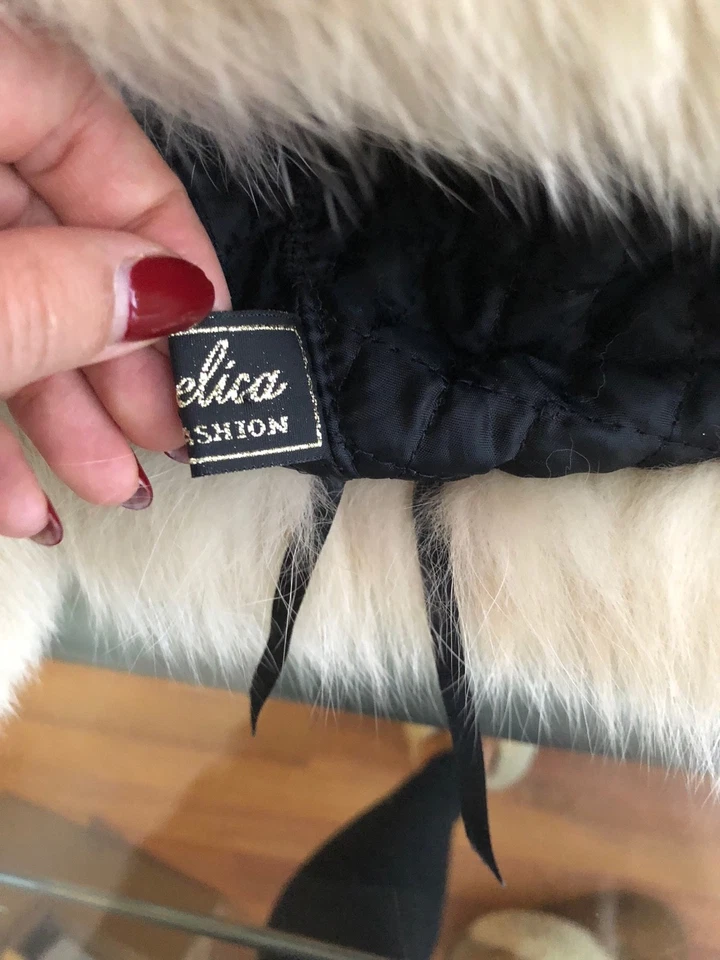 ANGELICA бежевый кожаный Fox меха траппер Русский Ушанка шляпа O/S розничной $300 - Изображение 3 из 4