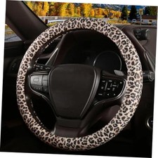 Leopard Print Steering Wheel Cover With Silicone Inner Brown Leopard Print