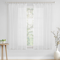 Voile Gardine Transparent KräUselband 2Er Set B140 H160 Weiß | Transparente Einf