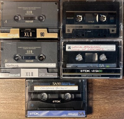 Mixed Lot of 5 used Cassette Tapes TDK  Maxwell