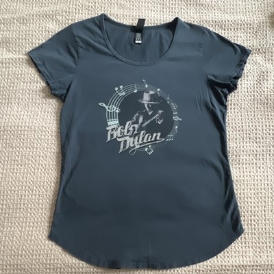 Bob Dylan Graphic Cotton AS Colour T-Shirt for Women Size M Dark Blue Round Neck