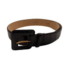 Bespoke Black American Alligator Belt 1.4 Inch Wide Size Small Made in USA