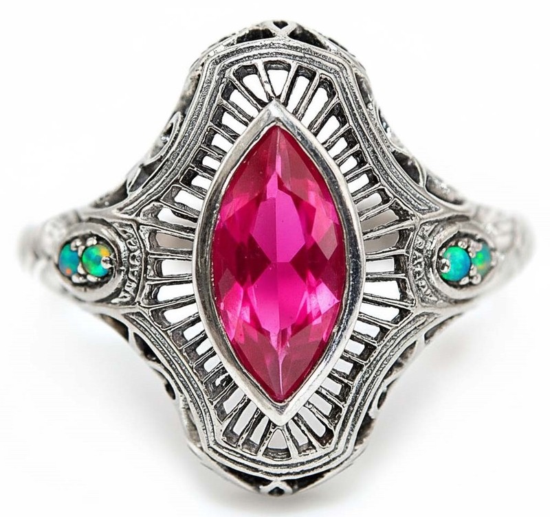 1CT Heat Treated Rubellite Tourmaline 925 Solid Sterling Silver Ring Sz 7 PC12-9